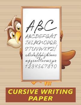 Paperback Cursive Writing Paper: Handwriting Practice Workbook for Kids - Owl Book