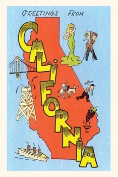 Paperback Vintage Journal Greetings from California Book