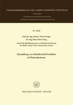 Paperback Darstellung Von Mischkristall-Karbiden Im Plasmabrenner [German] Book