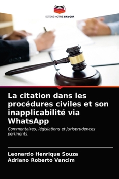 Paperback La citation dans les procédures civiles et son inapplicabilité via WhatsApp [French] Book