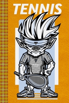 Aggressive Cartoon With a Tennis Racket: Lined Journal, 100 Pages, 6 x 9, Blank Journal To Write In, Gift for Co-Workers, Colleagues, Boss, Friends or Family Gift Leather Like Cover