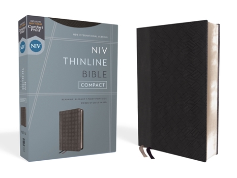 Imitation Leather Niv, Thinline Bible, Compact, Leathersoft, Black/Gray, Red Letter, Comfort Print Book