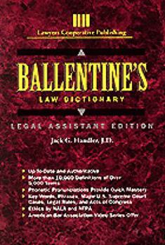 Paperback Ballentine's Law Dictionary: Legal Assistant Edition Book