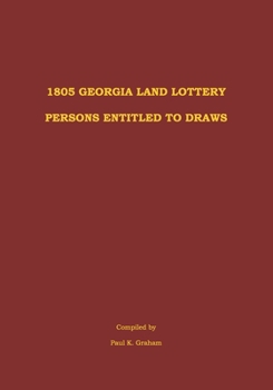 1805 Georgia Land Lottery Persons Entitled to Draws