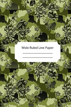 Paperback Camouflage Art Theme Wide Ruled Line Paper Book