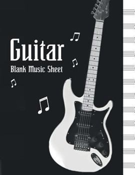 Paperback Blank Music Sheet Guitar: Blank guitar tab paper Notebook featuring twelve 6-line tablature staves per page with a "TAB" clef, 8.5 x 11 [Large Print] Book