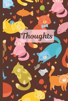Meow Thoughts: Funny Inspirational Journal | Personal Diary for Writing Notes in | Cute Cats Seamless Pattern | Lined/Ruled Notebook Diary | 120 Pages ( 6"x 9" ) | Ideal Gift for Kitty Lovers