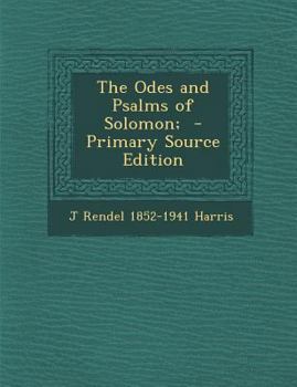 Paperback The Odes and Psalms of Solomon; - Primary Source Edition [Syriac] Book
