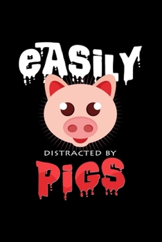 Paperback Easily distracted by pigs: 6x9 Pig - dotgrid - dot grid paper - notebook - notes Book