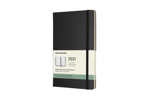 Calendar Moleskine 2021 Weekly Horizontal Planner, 12m, Large, Black, Hard Cover (5 X 8.25) Book