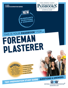 Paperback Foreman Plasterer (C-2270): Passbooks Study Guide Volume 2270 Book