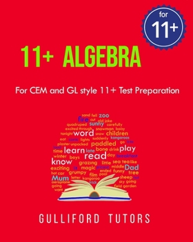 Paperback 11+ Algebra: for 11+ CEM and GL style test preparation Book