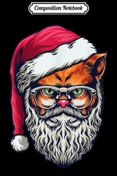 Composition Notebook: funny cat wear hat santa beard gift for lover christmas day  Journal/Notebook Blank Lined Ruled 6x9 100 Pages