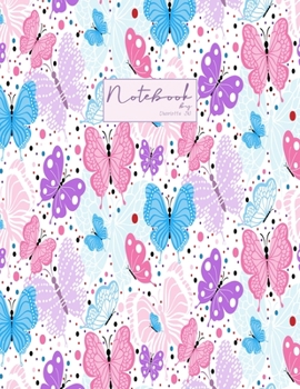 Notebook: Butterfly Garden cover and Dot Graph Line Sketch pages, Extra large (8.5 x 11) inches, 110 pages, White paper, Sketch, Notebook journal