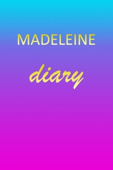 Paperback Madeleine: Journal Diary - Personalized First Name Personal Writing - Letter M Blue Purple Pink Gold Effect Cover - Daily Diaries Book