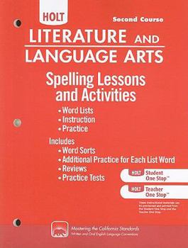 Paperback Holt Literature and Language Arts: Spelling Lessons and Activities Grade 8 Book