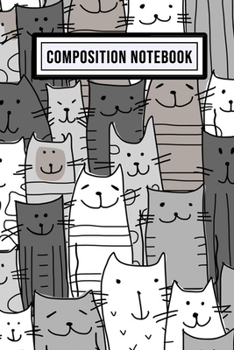 Paperback Cat Wide Ruled Composition Notebook: Cat Blank College Ruled Composition Notebook - 110 Pages - Pocket Size 6x9 Book