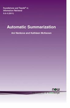 Paperback Automatic Summarization Book