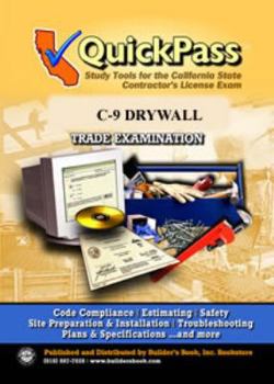 Paperback QuickPass Study Tools for the C-9 Drywall License Examination - Study Guide Book