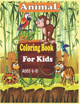 Paperback Animal Coloring Book For Kids Ages 6-10: 35 cute animal designs to color - unicorns, llama, sloth and others animals Book