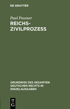 Hardcover Reichszivilprozeß [German] Book