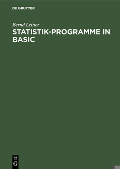 Hardcover Statistik-Programme in BASIC [German] Book