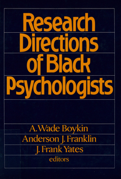 Hardcover Research Directions of Black Psychologists Book