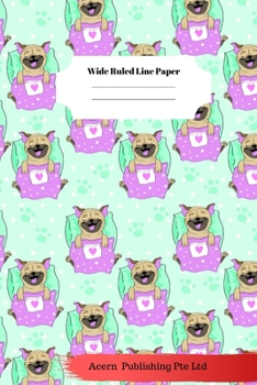 Dog Sloth Theme Wide Ruled Line Paper