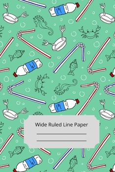 Paperback Water Theme Art Wide Ruled Line Paper Book