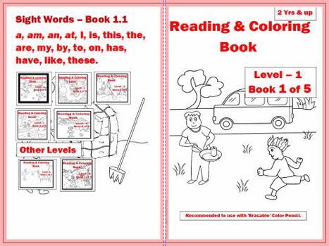 Paperback Reading & Coloring book - Level 1 - Book 1 of 5 Book