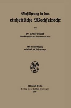 Paperback Einführung in Das Einheitliche Wechselrecht [German] Book