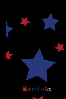 Paperback blue red notes: small lined Star Notebook / Travel Journal to write in (6'' x 9'') 120 pages Book