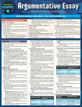 Wall Chart Argumentative Essay: Quickstudy Reference Guide to Planning, Researching, and Writing Book