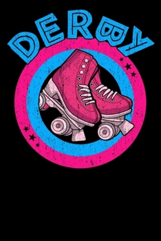 Paperback Roller Derby Notebook: Cool & Funky Roller Girl Derby Notebook - Hot Pink & Bright Blue - Curved Derby Text Book