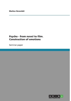 Paperback Psycho - from novel to film. Construction of emotions Book