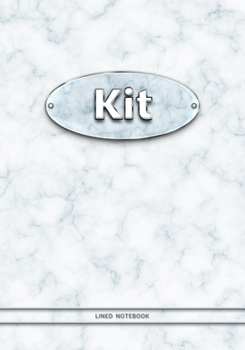 Kit - Lined Notebook: College Ruled Blank Pages Plus Extra Date Neutral Calendar (12 Months) and Notepad Sketch Designs. Cover Print White Marble Background with Silver-Imitating Name Illustration.