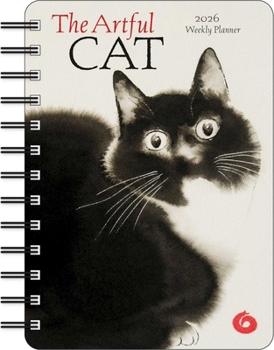Calendar The Artful Cat 2026 Weekly Planner Calendar: Brush and Ink Watercolor Paintings Book