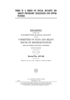 Paperback Third in a series on social security disability programs' challenges and opportunities Book