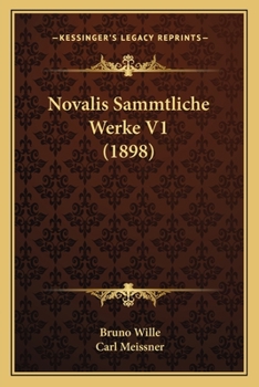 Paperback Novalis Sammtliche Werke V1 (1898) [German] Book