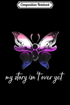 Paperback Composition Notebook: Genderfluid Semicolon Project Depression Awareness Butterfly Book