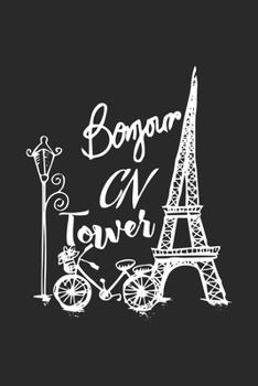 Paperback bonjour in tower: Cute Lined Journal, Diary Or Notebook. 120 Story Paper Pages. 6 in x 9 in Cover. Book