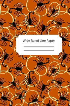 Paperback Scary Animals Theme Wide Ruled Line Paper Book