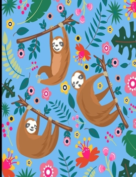 Ava: Light Blue Sloth Notebook, 366 Pages College Ruled Sloth Notebook, Cute Sloth Cover Note Pad