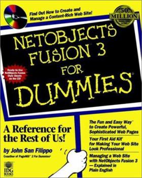 Paperback NetObjects Fusion 3 for Dummies [With Includes Internet Explorer, Netscape Navigator...] Book