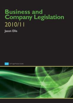 Paperback Business and Company Legislation 2010/2011 (CLP Legal Practice Guides) Book