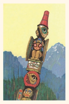Paperback Vintage Journal Totem Pole and Mountains Book
