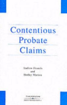 Paperback Contentious Probate Claims: The Law and Procedure Book