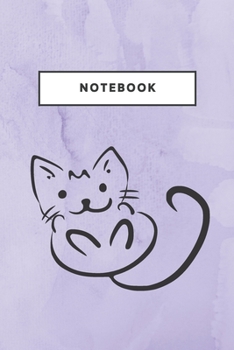 Paperback Notebook: Purple Cat Notebooks And Journal Kitty Soft Cover Lined Animal Pet Composition Book Planner Diary For Girls Book