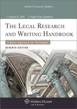 Paperback Legal Research and Writing Handbook: A Basic Approach for Paralegals Book