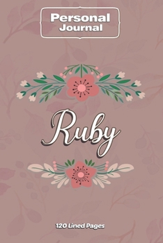 Paperback Ruby Notebook Journal Personal Diary Personalized Name 120 pages Lined (6x9 inches) (15x23cm) Book